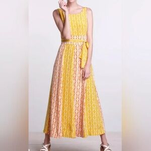 Charlotte by Charlotte Taylor Silk Maxi Hummingbird Dress, Anthropologie, Size 6